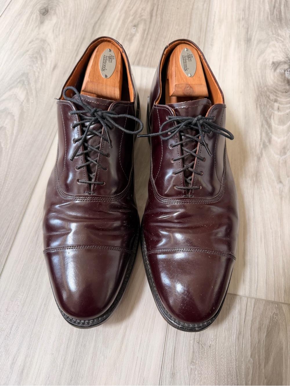 Allen Edmonds Park Avenue Oxblood Cap Toe Oxford Shoes Size 10.5 D